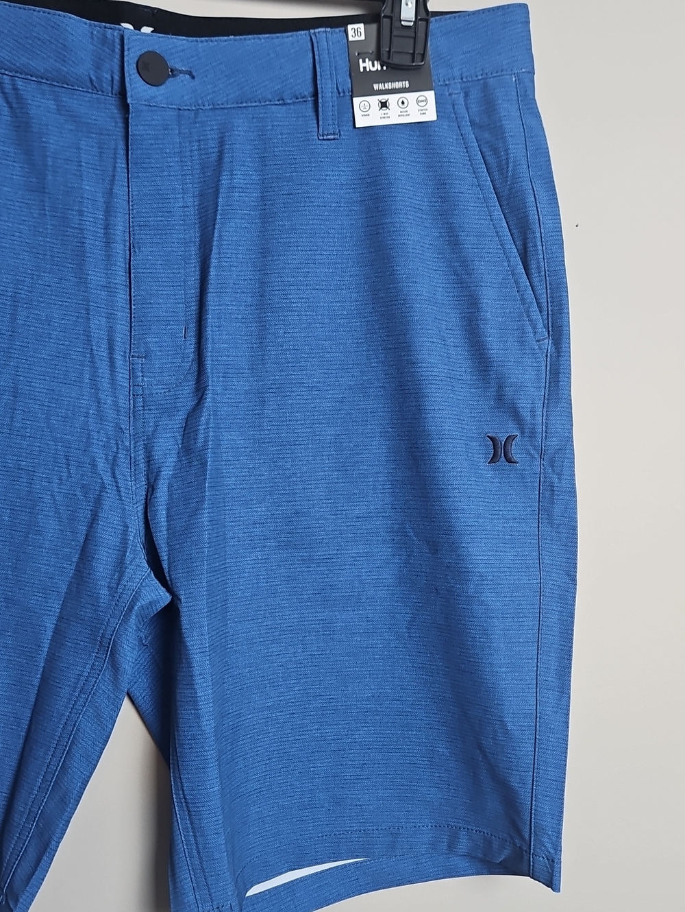 Hurley Mens Hybrid Stretch Walkshorts: Color-Sea View: Size-36 W/9.75 Inseam - Picture 2 of 16